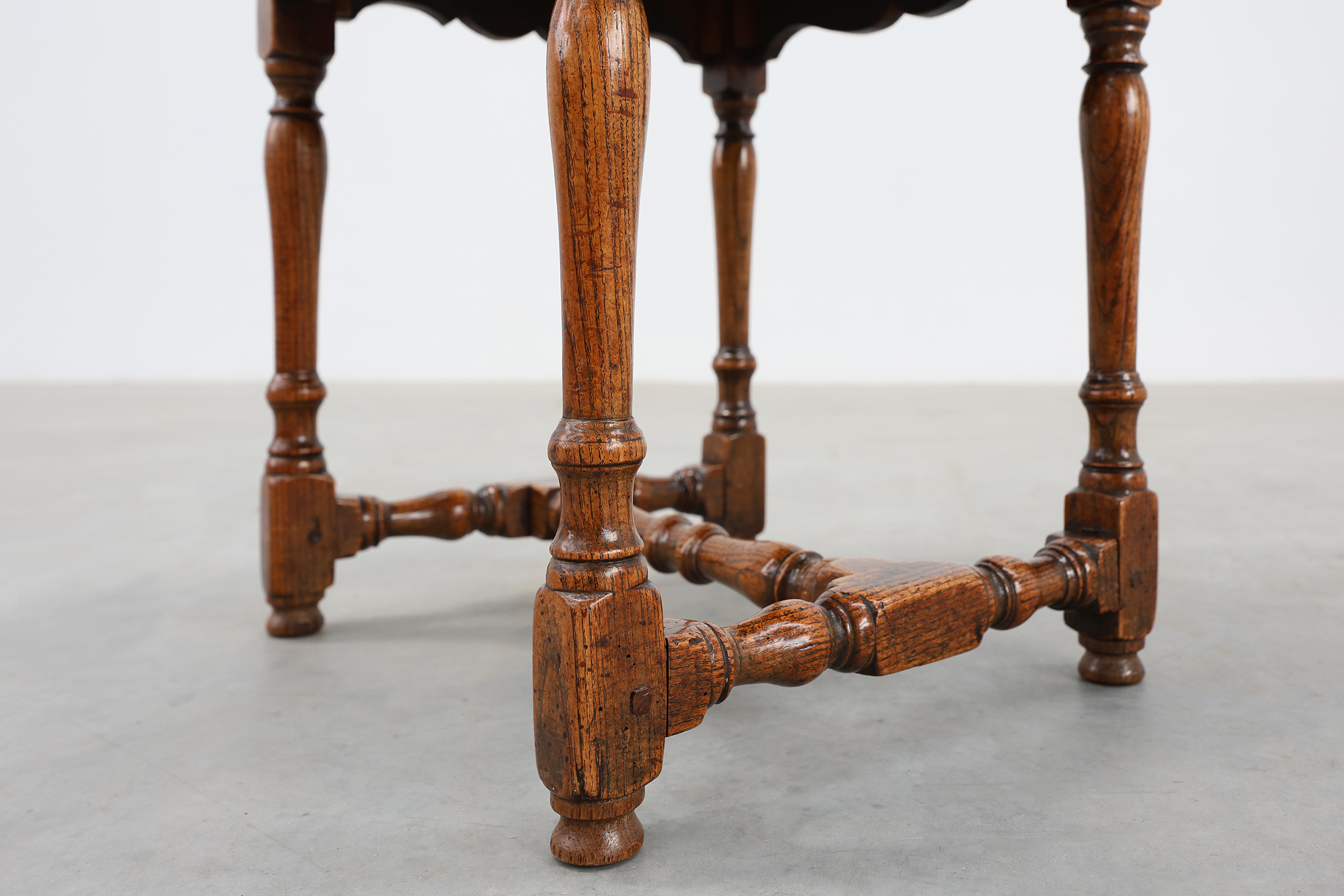 Antique carved oak side chair, France 18th century thumbnail